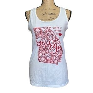 Georgia racerback tank top white & red Medium NWOT